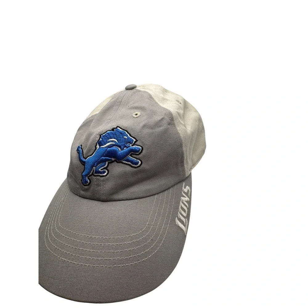 Detroit Lions NFL Team Apparel Hat Cap Adjustable Adult Gray Blue#933